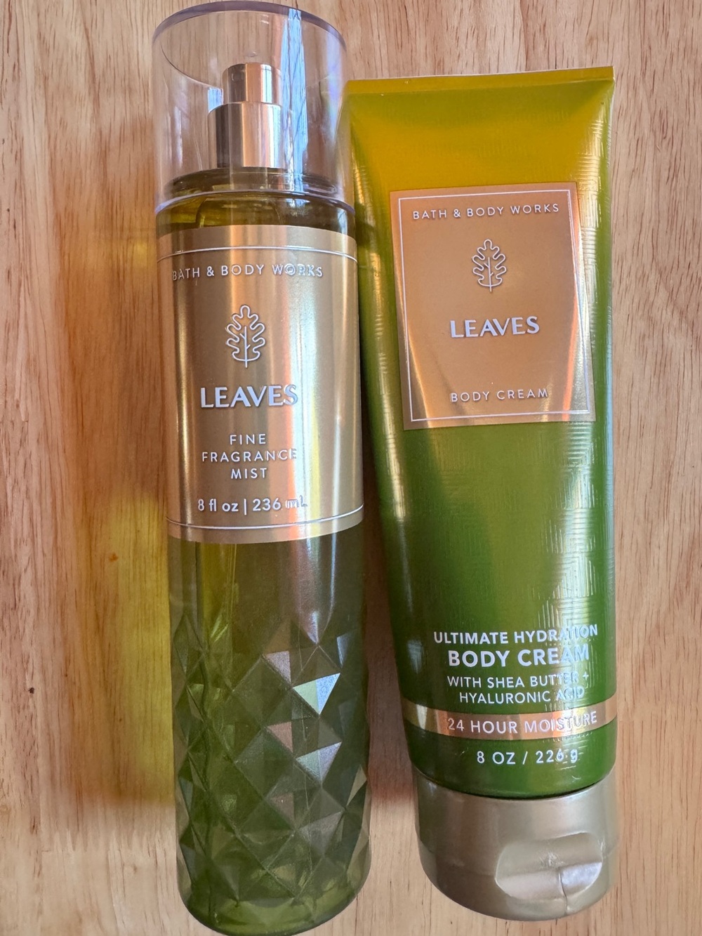 Bath & Body Works Leaves Mist & Body Cream - Green and Gold